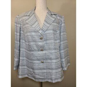 Dressbarn woman collection Long sleeves womens Blazer Jacket Silver Size 14W